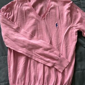 Polo by Ralph Lauren Men's V-Neck Sweater in Pink